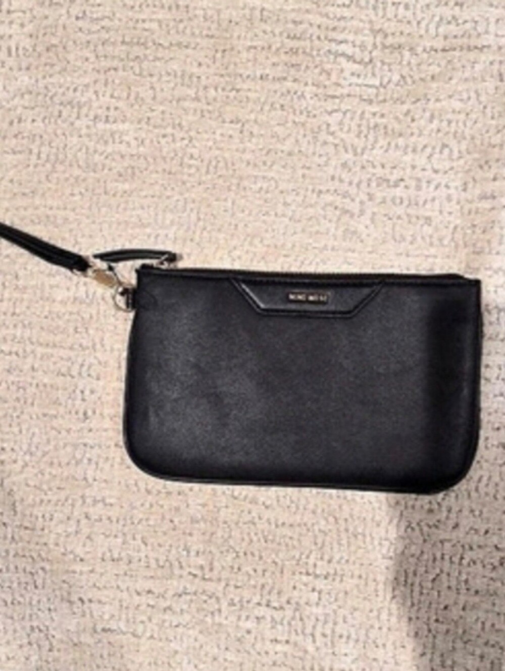 Nine West Black Wristlet Clutch Gold Hardware NWOT 9x6